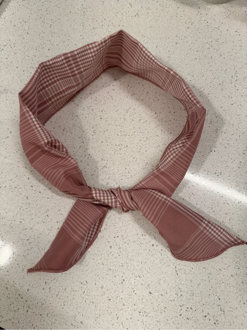 Pink Plaid Wired Headband for Women- Bendable ajustable Hair Wrap